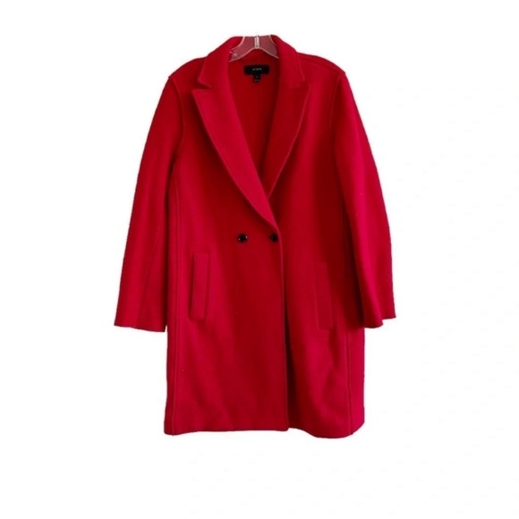 J. Crew Daphne Boiled Wool Coat Red - Picture 4 of 8
